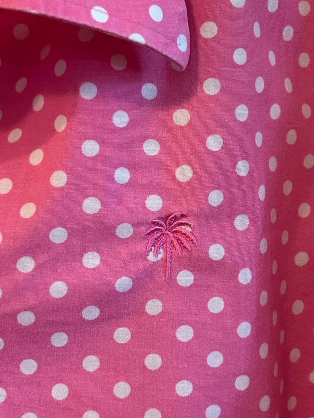 Lilly Pulitzer Pink White Polka Dot Button-Down Shirt Sz 8 - Picture 5 of 6
